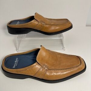 Bacco Bucci Made In Italy Tan Moccasin Slip on Loafers Slippers Sandals Mens 8